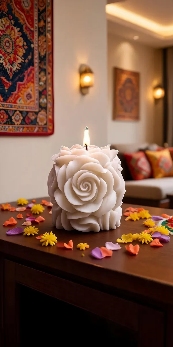 Wax_White_Rose_Shaped_Floral_Decorative_Candle
