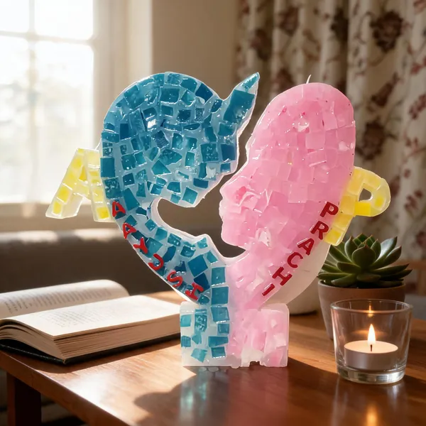 Mosaic_Blue_Pink_Dolphin_Couple_Decorative_Figurine_Candle