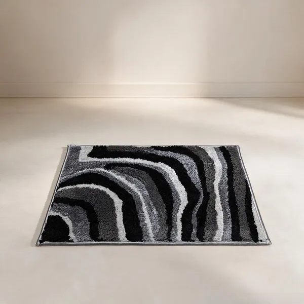 Abstract_Wavy_Pattern_Black_Grey_Area_Rug