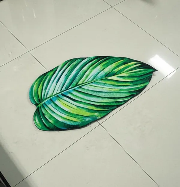 Vs_Home_Living_Leaf_Shape_Floor_Mat_For_Bedroom_Living_Room_Soft_Indoor_Area_Rug_Green_Decorative_Cutout_Design_88_X_45_Cm
