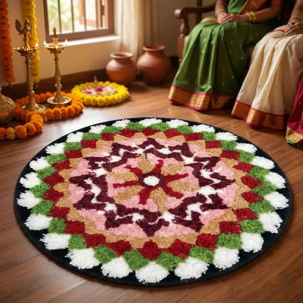 Vs_Home_Living_Handcrafted_Traditional_Rangoli_Floor_Mat_60_Cm_Round_Microfiber_Yarn_1800_Gsm_Tpr_Anti_Slip_Backing_Machine_Washable_Festival_Pooja_Decor