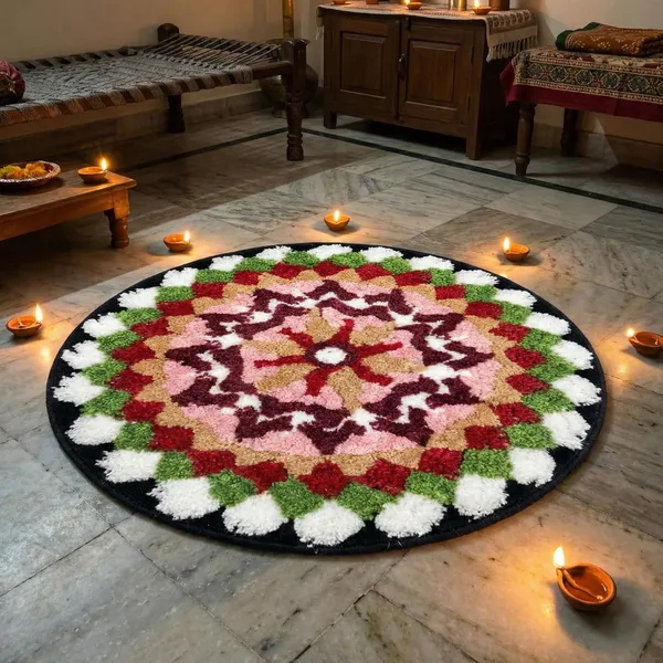 Vs_Home_Living_Handcrafted_Traditional_Rangoli_Floor_Mat_60_Cm_Round_Microfiber_Yarn_1800_Gsm_Tpr_Anti_Slip_Backing_Machine_Washable_Festival_Pooja_Decor