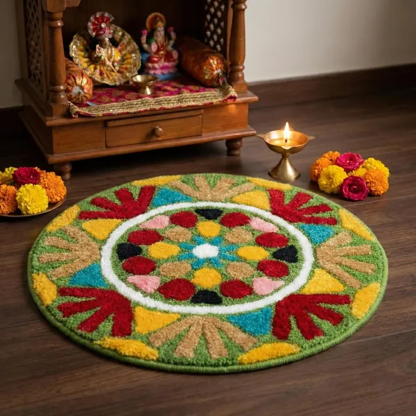 Vs_Home_Living_Traditional_Floral_Rangoli_Design_Round_Floor_Mat_60_Cm_Anti_Skid_Washable_Microfiber_Decor_Mat_For_Diwali_Pooja_Room_Festivals