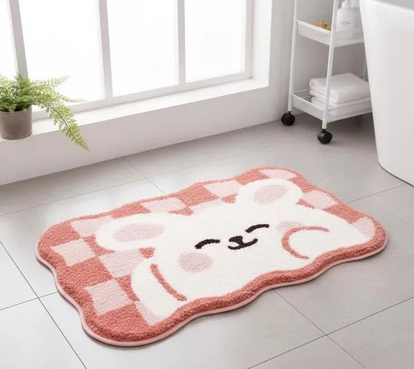 Premium_Bunny_Shape_3D_Microfiber_Anti_Slip_Bath_Mat_40X60_Cm_Cute_Cartoon_Tufted_Soft_Absorbent_Bathroom_Floor_Rug_Design_Shape_Fabric_Same