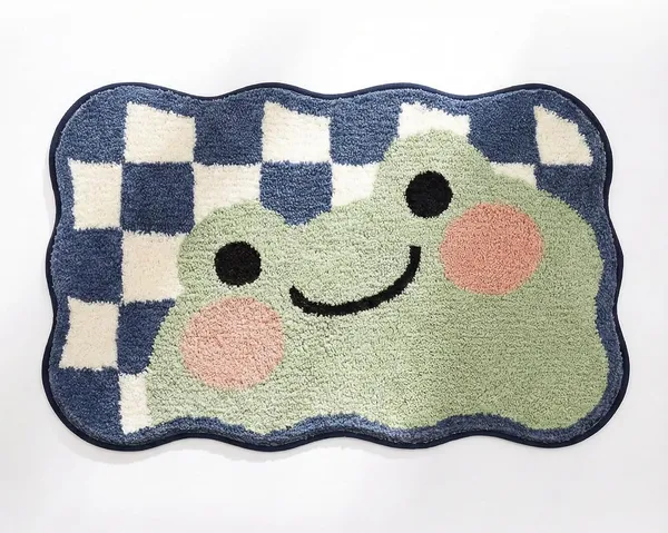 Vs_Home_Living_Cute_Frog_Shape_Bath_Mat_Anti_Slip_Soft_Microfiber_Bathroom_Rug_Blue_Green_40X60_Cm