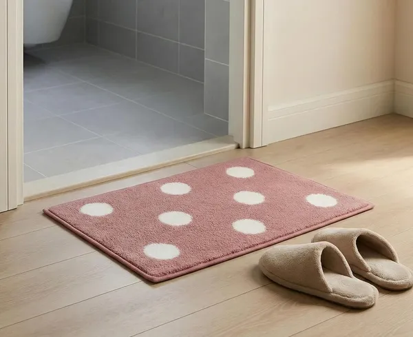 Vs_Home_Living_Pink_Polka_Dot_Rectangular_Bath_Mat_Soft_Microfiber_Anti_Slip_Bathroom_Rug_Pink_White_40X60_Cm
