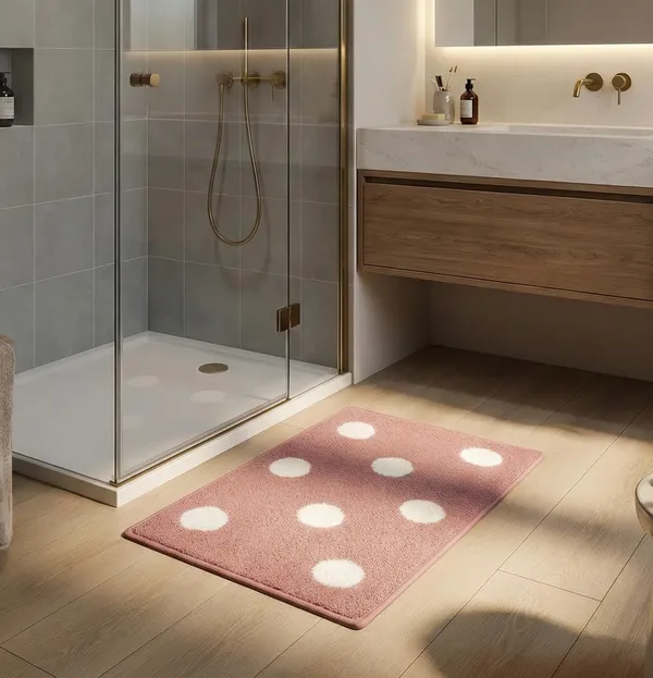 Vs_Home_Living_Pink_Polka_Dot_Rectangular_Bath_Mat_Soft_Microfiber_Anti_Slip_Bathroom_Rug_Pink_White_40X60_Cm