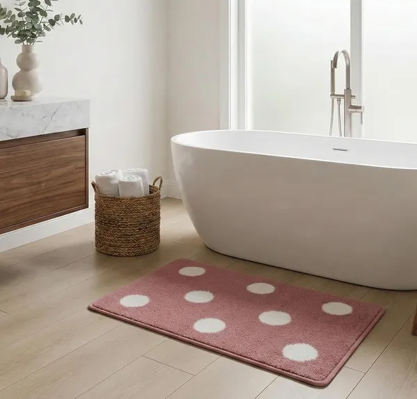 Vs_Home_Living_Pink_Polka_Dot_Rectangular_Bath_Mat_Soft_Microfiber_Anti_Slip_Bathroom_Rug_Pink_White_40X60_Cm