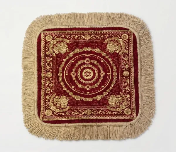 Vs_Home_Living_Pooja_Aasan_Mat_For_Sitting_Curved_Edge_Premium_Prayer_Mat_With_Decorative_Fringe_Border_Soft_Fabric_Chowki_Mat_For_Mandir_Meditation_Floor_Seating_Maroon_Gold_45_X_45_Cm