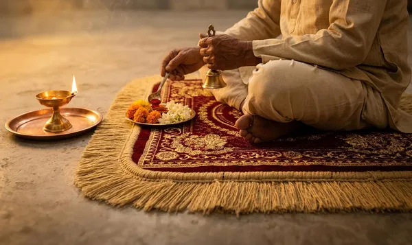 Vs_Home_Living_Pooja_Aasan_Mat_For_Sitting_Curved_Edge_Premium_Prayer_Mat_With_Decorative_Fringe_Border_Soft_Fabric_Chowki_Mat_For_Mandir_Meditation_Floor_Seating_Maroon_Gold_45_X_45_Cm