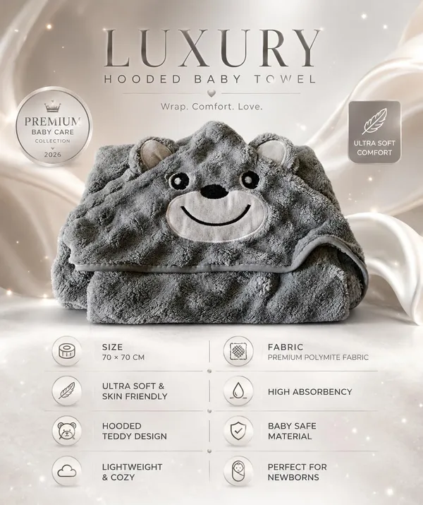 Luxury_Teddy_Bear_Hooded_Baby_Bath_Towel_Wrap_For_Newborn_Babies_Ultra_Soft_Premium_Polymite_Fabric_70X70_Cm_Baby_Bath_Wrap_Quick_Dry_Skin_Friendly_Baby_Towel_Grey