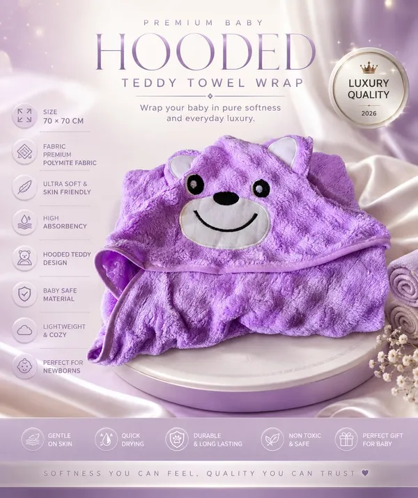 Luxury_Teddy_Bear_Hooded_Baby_Bath_Towel_Wrap_For_Newborn_Babies_Ultra_Soft_Premium_Polymite_Fabric_70X70_Cm_Baby_Bath_Wrap_Quick_Dry_Skin_Friendly_Baby_Towel_Lavender_Purple