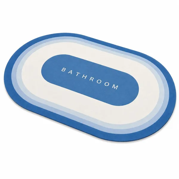 Vs_Home_Living_Oval_Bathroom_Mat_40_X_60_Cm_Blue_And_White_3_5_Mm_Ultra_Thin_Absorbent_Tech_Velvet_Surface_With_Rubber_Backing