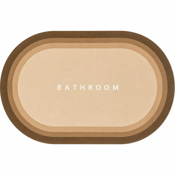 Vs_Home_Living_Oval_Bathroom_Mat_40_X_60_Cm_Tan_And_Brown_3_5_Mm_Ultra_Thin_Absorbent_Tech_Velvet_Surface_With_Rubber_Backing