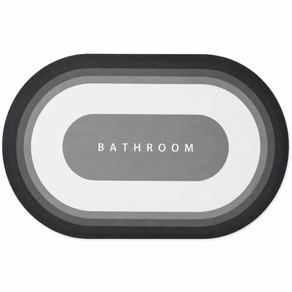 Vs_Home_Living_Oval_Bathroom_Mat_40_X_60_Cm_Charcoal_And_White_3_5_Mm_Ultra_Thin_Absorbent_Tech_Velvet_Surface_With_Rubber_Backing