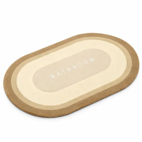 Vs_Home_Living_Oval_Bathroom_Mat_40_X_60_Cm_Beige_And_Tan_3_5_Mm_Ultra_Thin_Absorbent_Tech_Velvet_Surface_With_Rubber_Backing