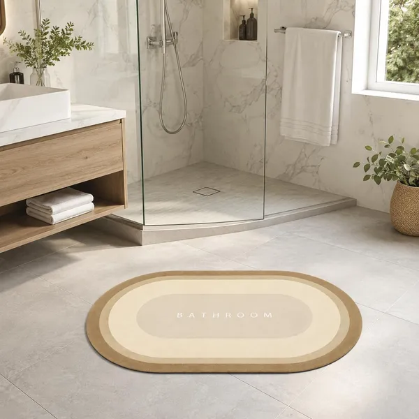 Vs_Home_Living_Oval_Bathroom_Mat_40_X_60_Cm_Beige_And_Tan_3_5_Mm_Ultra_Thin_Absorbent_Tech_Velvet_Surface_With_Rubber_Backing