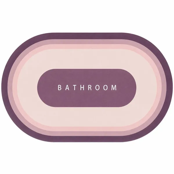 Vs_Home_Living_Oval_Bathroom_Mat_40_X_60_Cm_Purple_And_Pink_3_5_Mm_Ultra_Thin_Absorbent_Tech_Velvet_Surface_With_Rubber_Backing