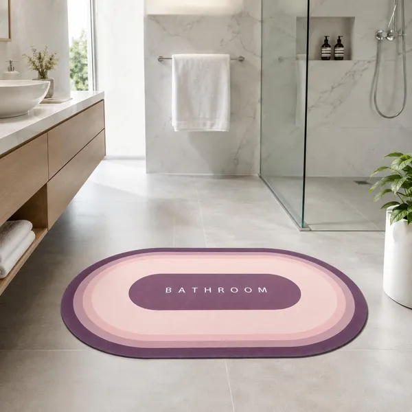 Vs_Home_Living_Oval_Bathroom_Mat_40_X_60_Cm_Purple_And_Pink_3_5_Mm_Ultra_Thin_Absorbent_Tech_Velvet_Surface_With_Rubber_Backing
