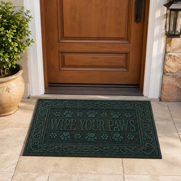 Vs_Home_Living_Wipe_Your_Paws_Heavy_Duty_Rubber_Doormat_Green_40_X_60_Cm_Embossed_Paw_Print_Design_With_Anti_Slip_Natural_Rubber_Construction