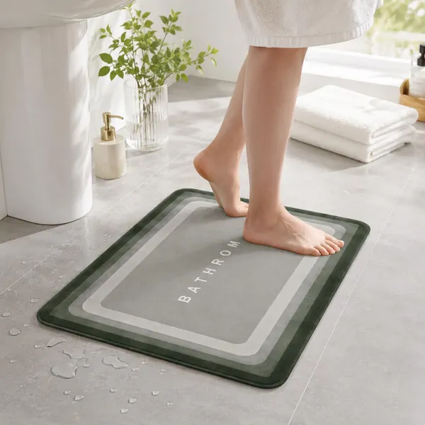 Vs_Home_Living_Rectangular_Rubber_Bathroom_Mat_40_X_60_Cm_Dark_Green_And_Grey