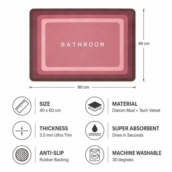Vs_Home_Living_Rectangular_Rubber_Bathroom_Mat_40_X_60_Cm_Pink_3_5_Mm_Ultra_Thin_Absorbent_Tech_Velvet_Surface_With_Rubber_Backing