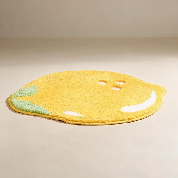 Yellow_Lemon_Pattern_Oval_Floor_Mat
