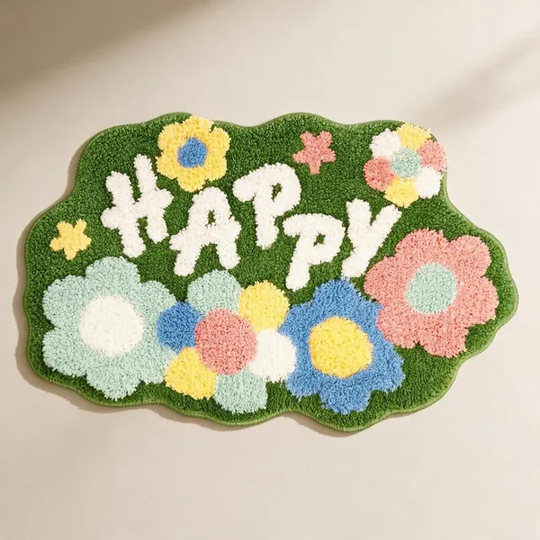 Tufted_Happy_Floral_Pattern_Bath_Mat