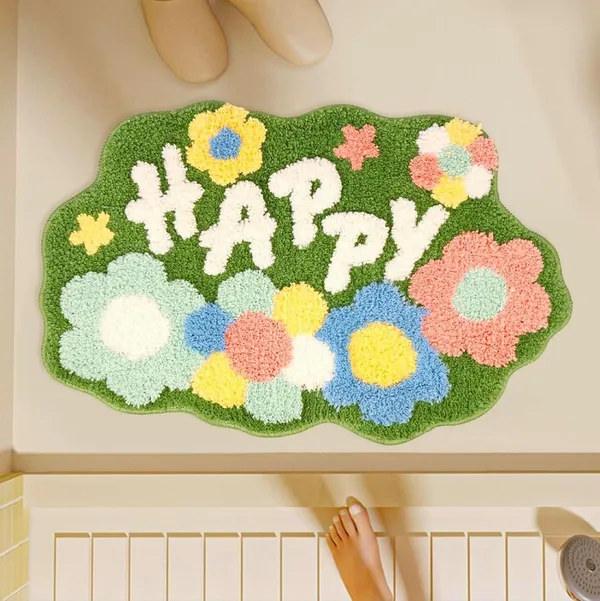 Tufted_Happy_Floral_Pattern_Bath_Mat