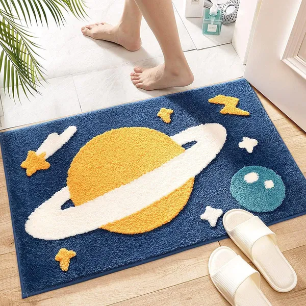 Textured_Space_Theme_Planet_Print_Floor_Mat