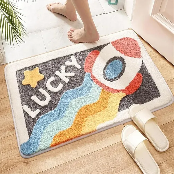 Space_Theme_Rocket_Print_Door_Mat
