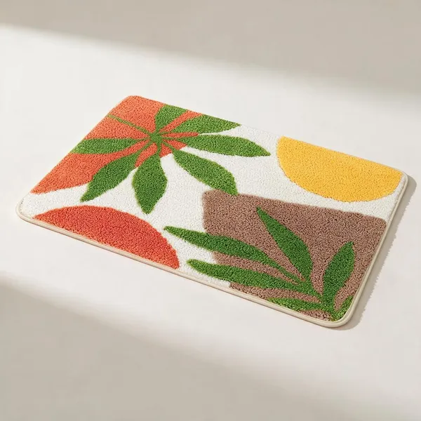 Tufted_Botanical_Print_Bathroom_Mat
