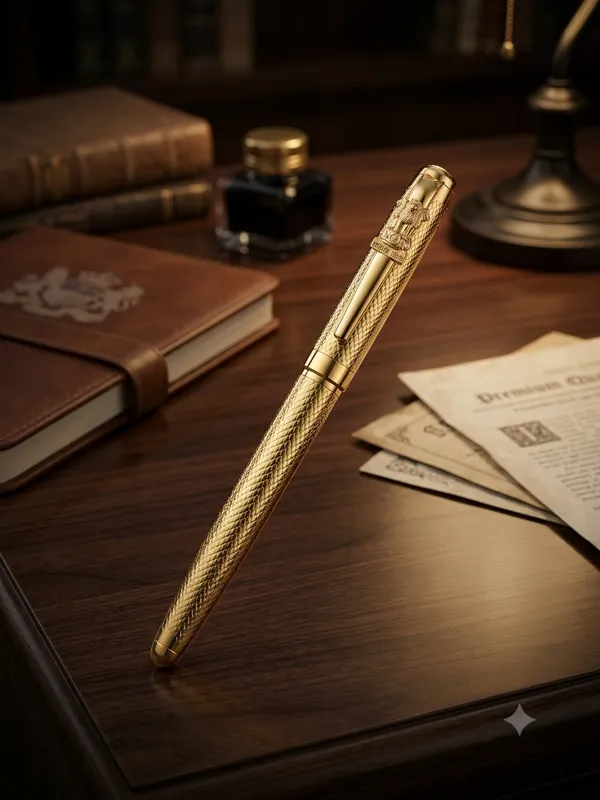 Montblank_Ashoka_Emblem_Guilloche_Textured_Executive_Pen_Gold