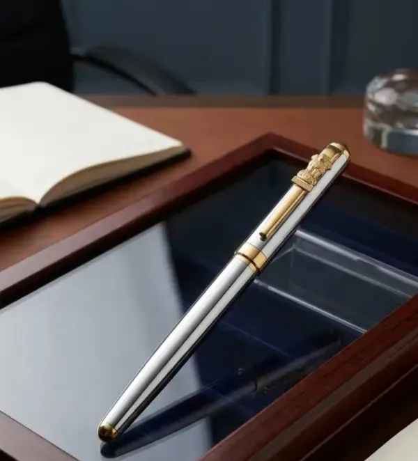 Montblank_Ashoka_Emblem_Two_Tone_Executive_Pen_Silver