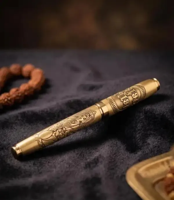 Montblank_Lakshmi_Ji_Shubh_Labh_Antique_Gold_Brass_Ball_Pen