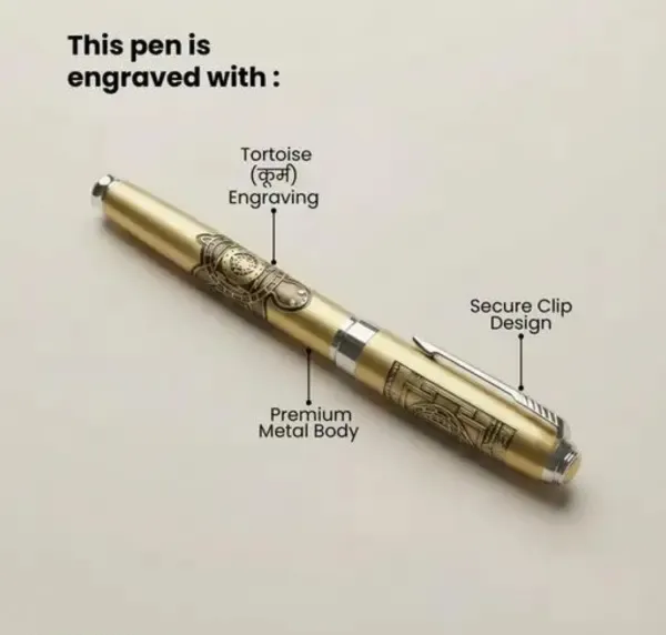 Montblank_Kachua_Yantra_Tortoise_Engraved_Gold_Brass_Ball_Pen