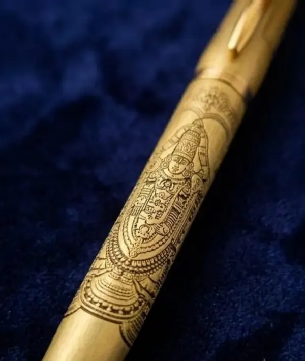 Montblank_Tirupati_Balaji_Namam_Engraved_Brass_Pen_Gold