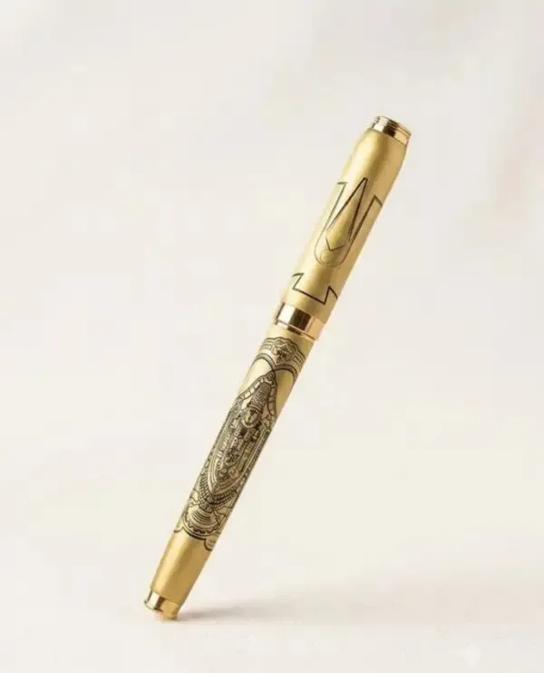 Montblank_Tirupati_Balaji_Namam_Engraved_Brass_Pen_Gold