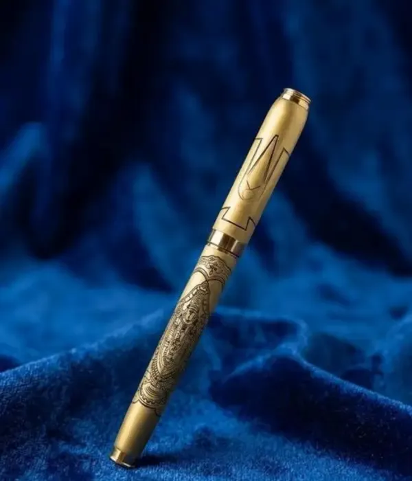Montblank_Tirupati_Balaji_Namam_Engraved_Brass_Pen_Gold
