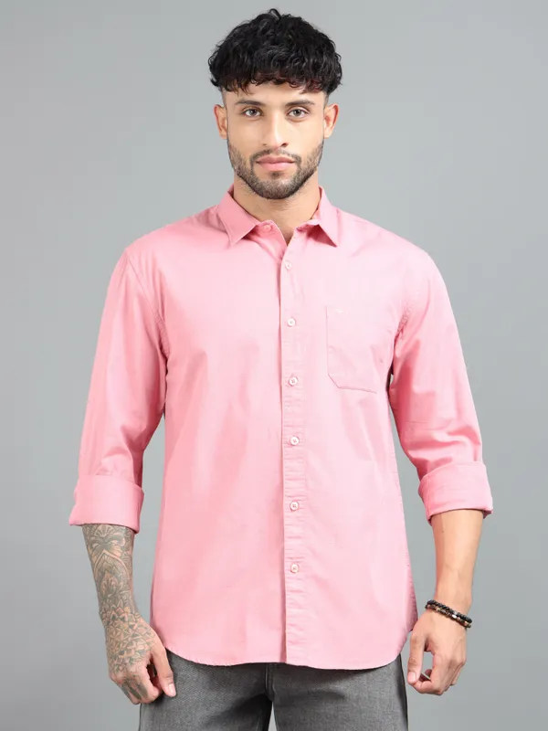 Tom_Mackler_Men_Solid_Casual_Pink_Shirt
