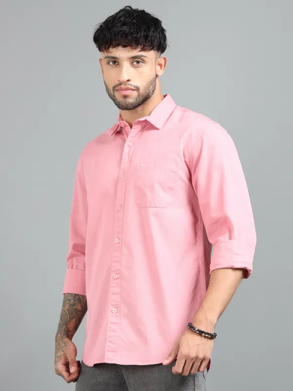 Tom_Mackler_Men_Solid_Casual_Pink_Shirt