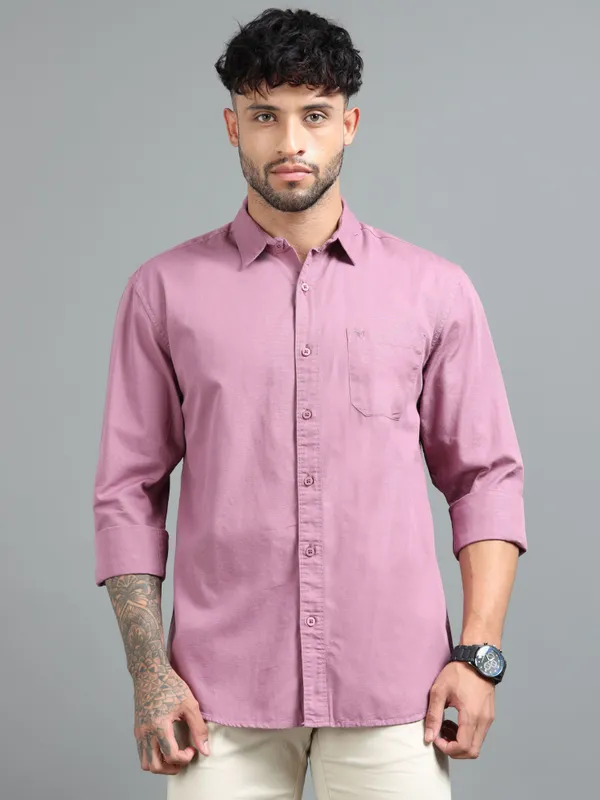 Tom_Mackler_Men_Solid_Casual_Purple_Shirt