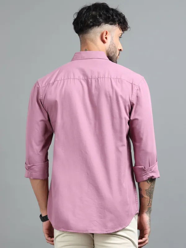 Tom_Mackler_Men_Solid_Casual_Purple_Shirt