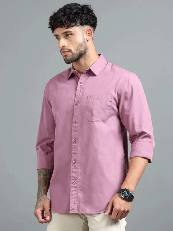 Tom_Mackler_Men_Solid_Casual_Purple_Shirt