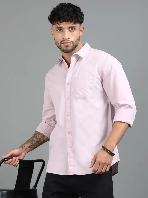 Tom_Mackler_Men_Solid_Casual_Pink_Shirt