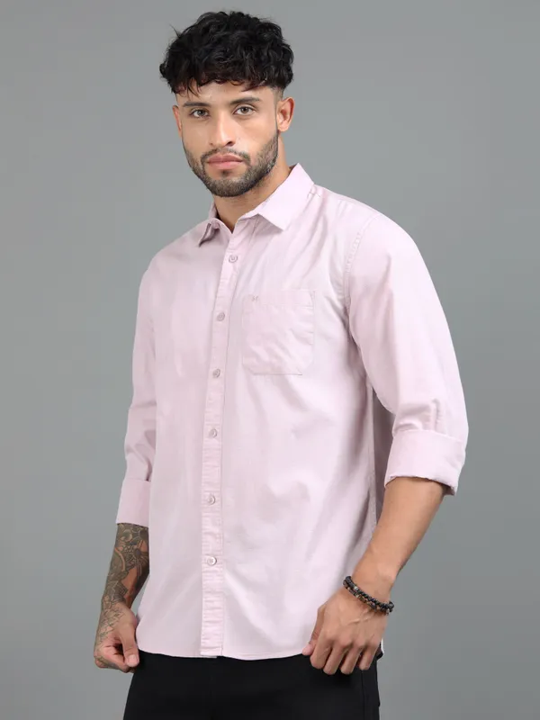 Tom_Mackler_Men_Solid_Casual_Pink_Shirt