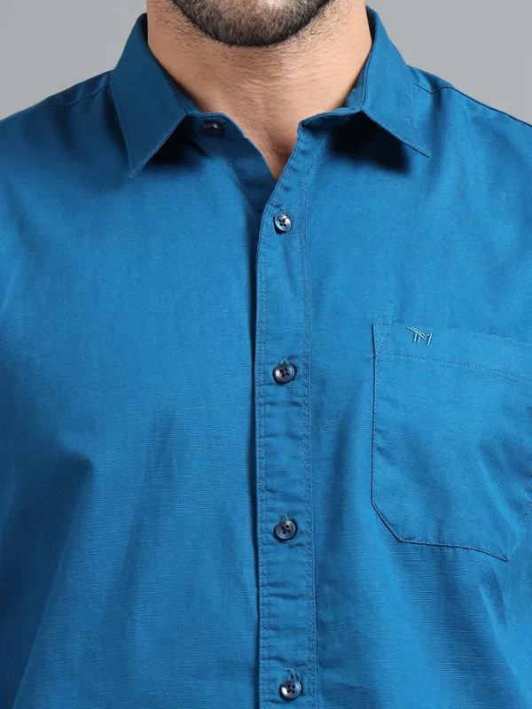 Tom_Mackler_Men_Solid_Casual_Dark_Blue_Shirt