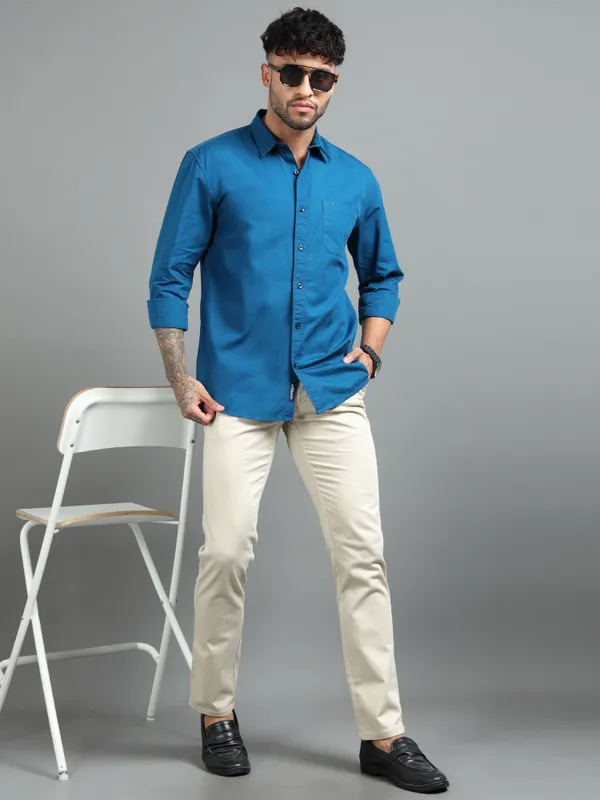 Tom_Mackler_Men_Solid_Casual_Dark_Blue_Shirt