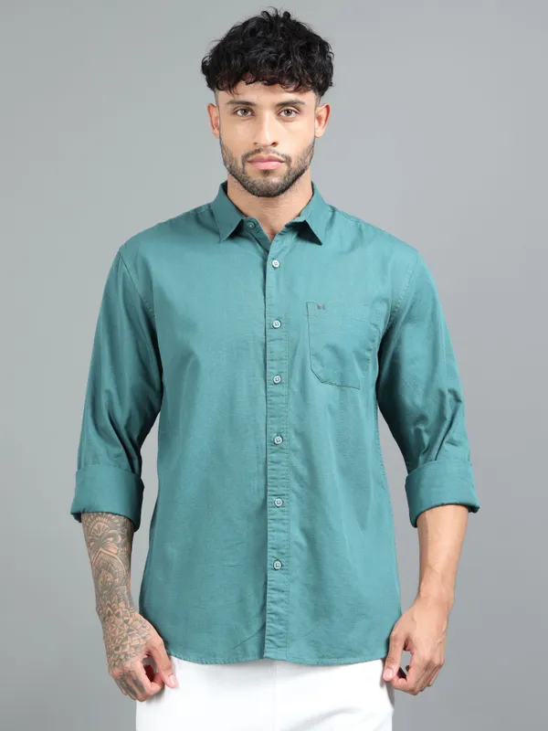 Tom_Mackler_Men_Solid_Casual_Blue_Shirt