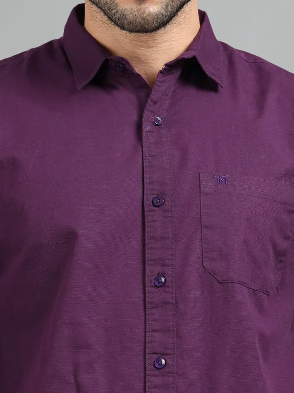 Tom_Mackler_Men_Solid_Casual_Purple_Shirt